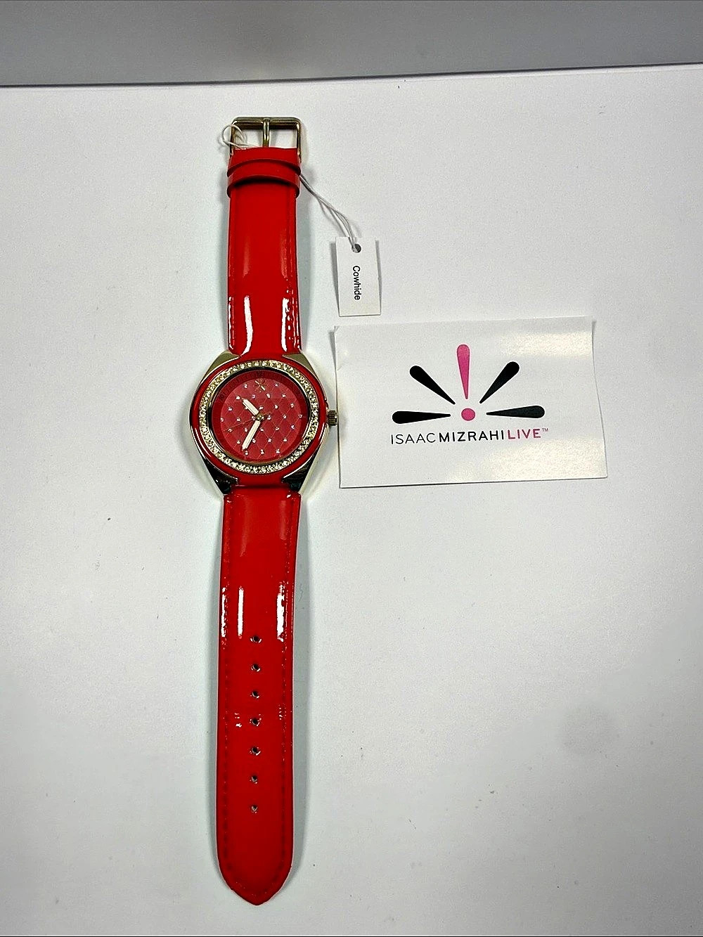 Isaac Mizrahi Live! Red Crystal Accent Watch NWT